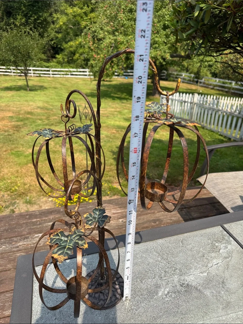 Metal Fall Votive Candle Decoration